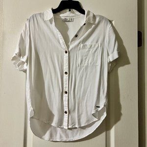 Hollister Button Up Short Sleeve Blouse